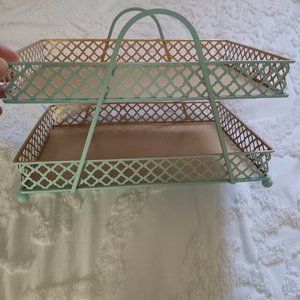 Cynthia Rowley Two Tier Metal Basket Tray